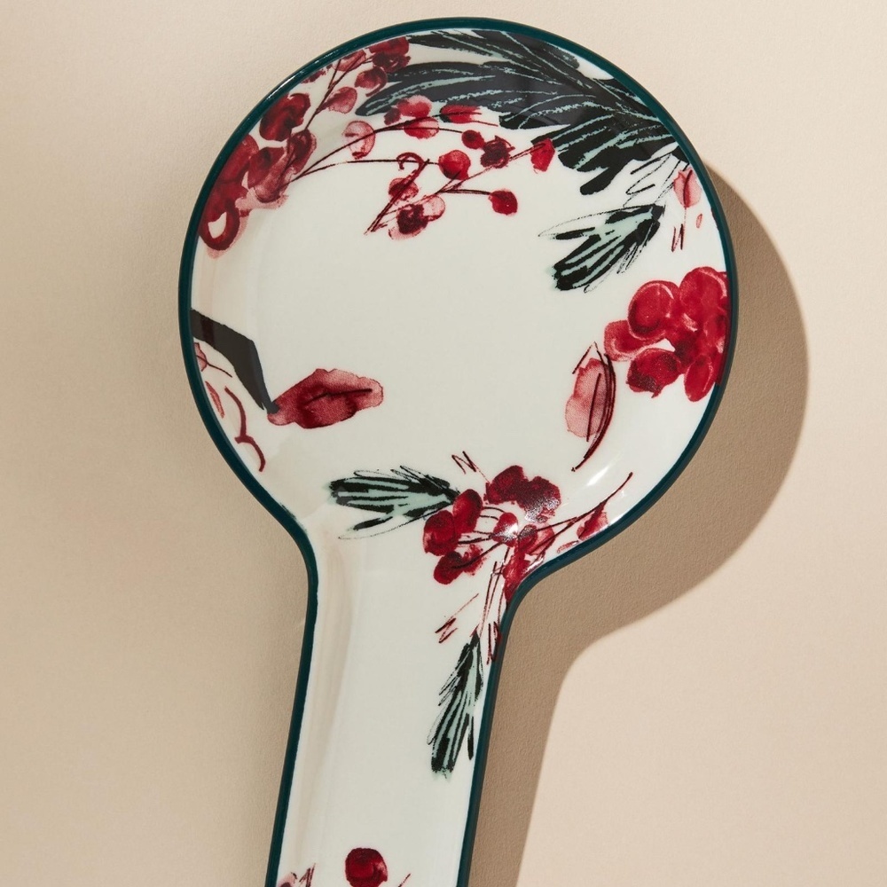 Anthropologie Holly and Pear  Christmas Spoon Rest